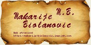 Makarije Biolanović vizit kartica